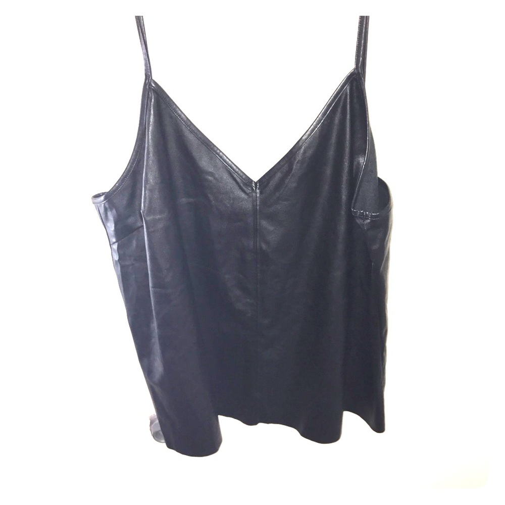 Black leather tank top