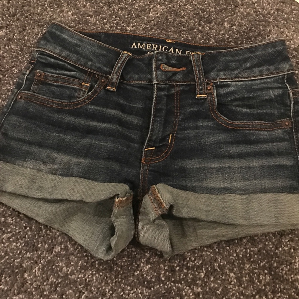 american eagle shortie super stretch  jean shorts