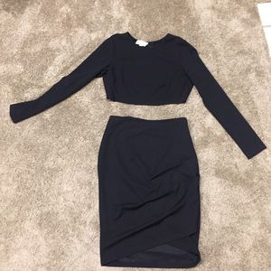 Two piece skirt and crop top combo