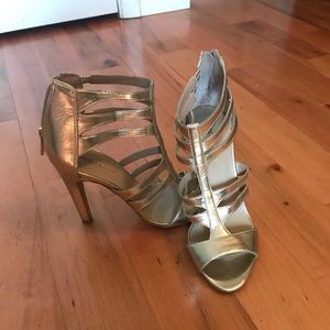 Gold gladiator heels