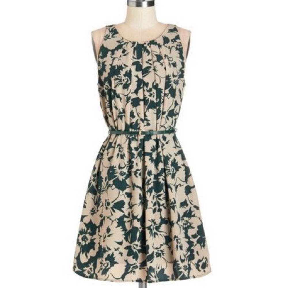Modcloth: Great Waveslength Dress in Green Floral