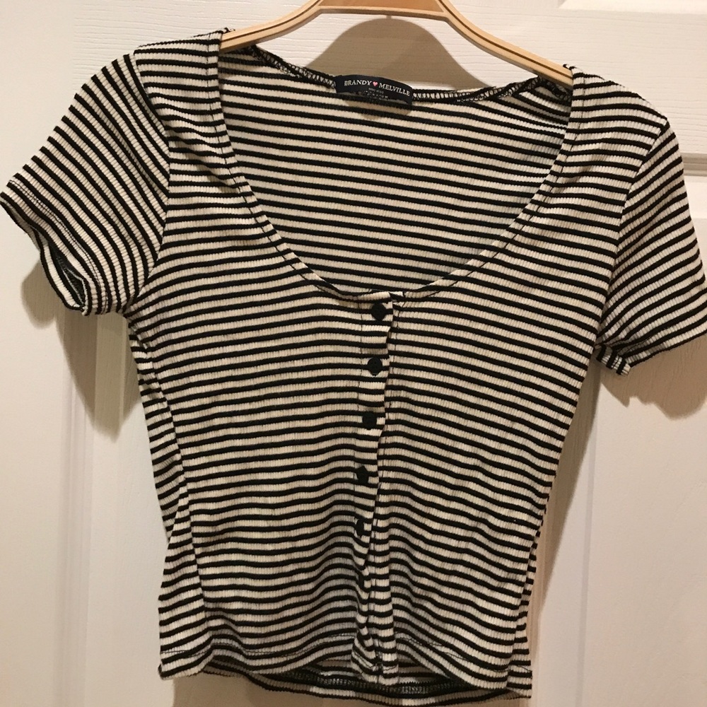 Brandy Melville Button Down Crop Top
