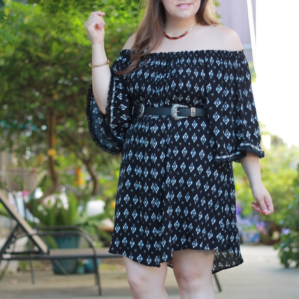 Black Off The Shoulder Dress - Picture 7 of 7