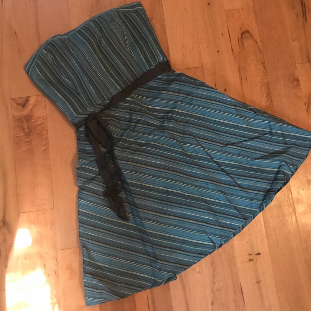 LOFT Strapless Stripe Dress