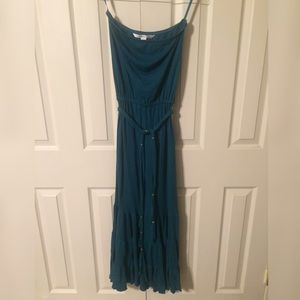 DVF Teal Strapless Maxi Dress sz. P