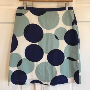 Boden blue overlap circle a-line skirt