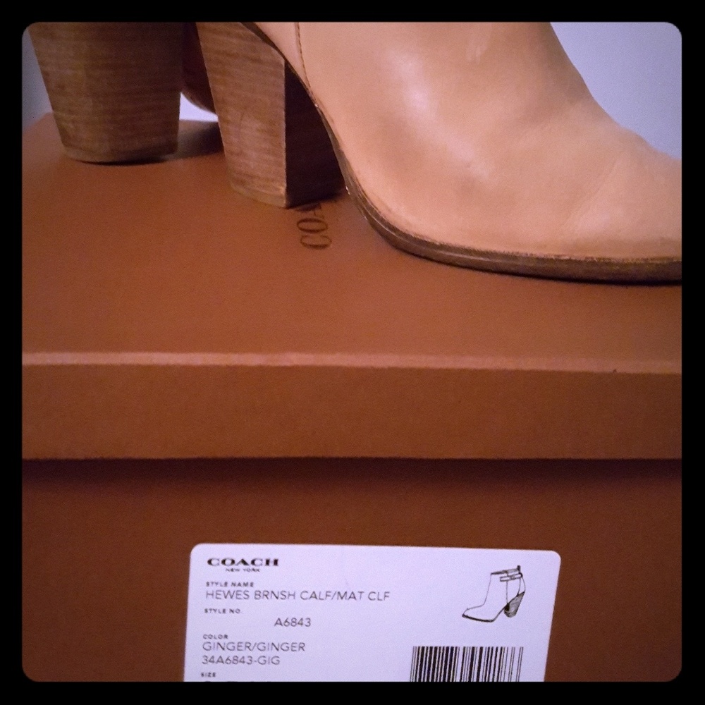 Womens Coach Hewes Safari Ginge Ankle Boots Block