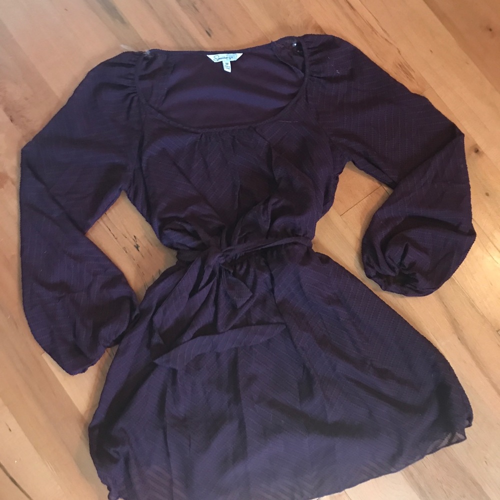 long sleeve dress dark purple