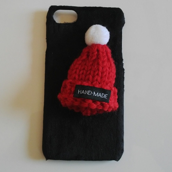 Iphone 7 Case Handmade Plush Cap Hat Fur Knitted - Picture 3 of 8