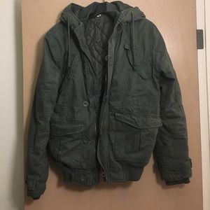 H&M Military Style Hooded Bomber Jacket