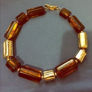 ZENZII Tortoise shell and gold chunky necklace