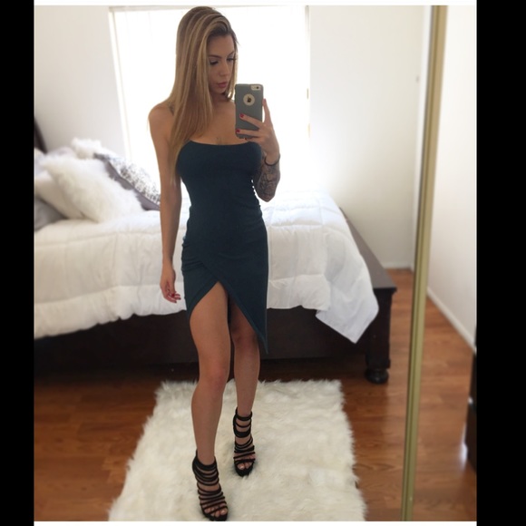 Hunter Green Ribbed Wrap D - Picture 3 of 3