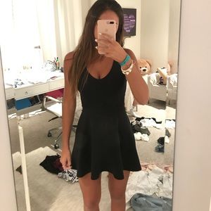 black skater dress