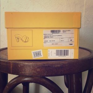 Fendi Striped Brown and Black Lambskin Mule