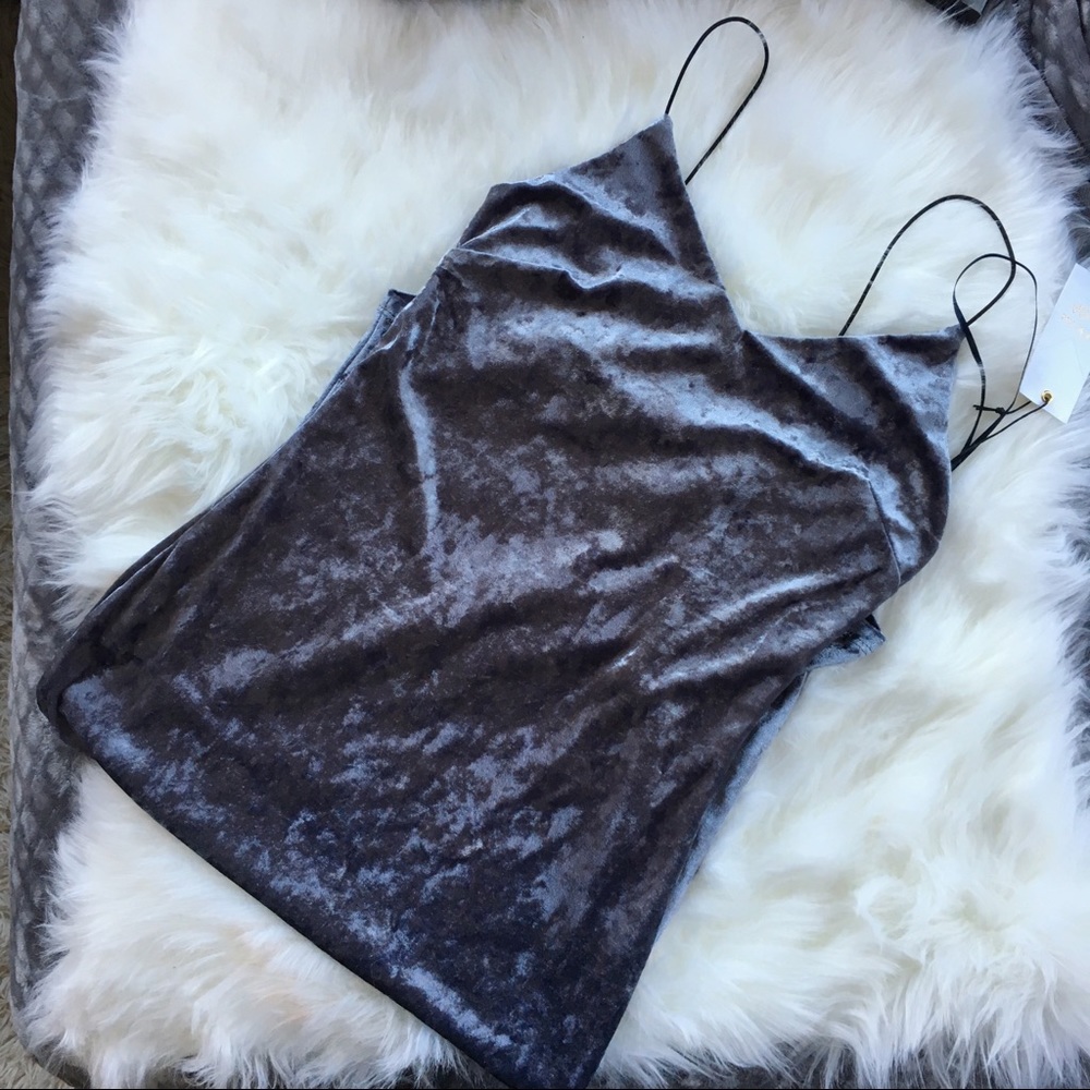 "Jacqueline" ll Dusty Blue Velvet Bodycon Dress - Picture 2 of 2