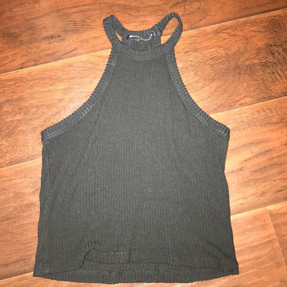 Black ribbed tank