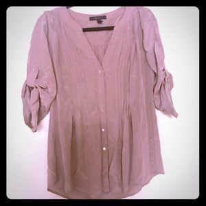 Bcbg silk blouse mauve nude blush S hardly used