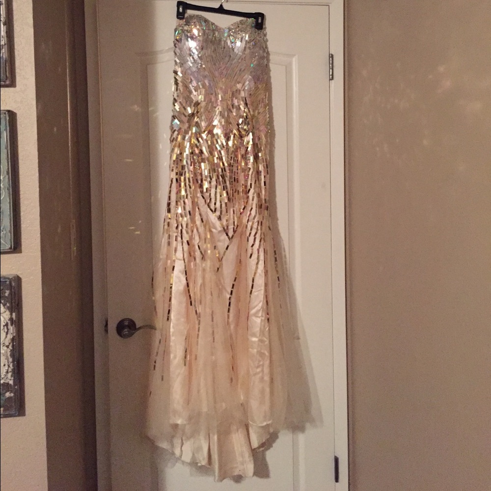 elegant champagne dress