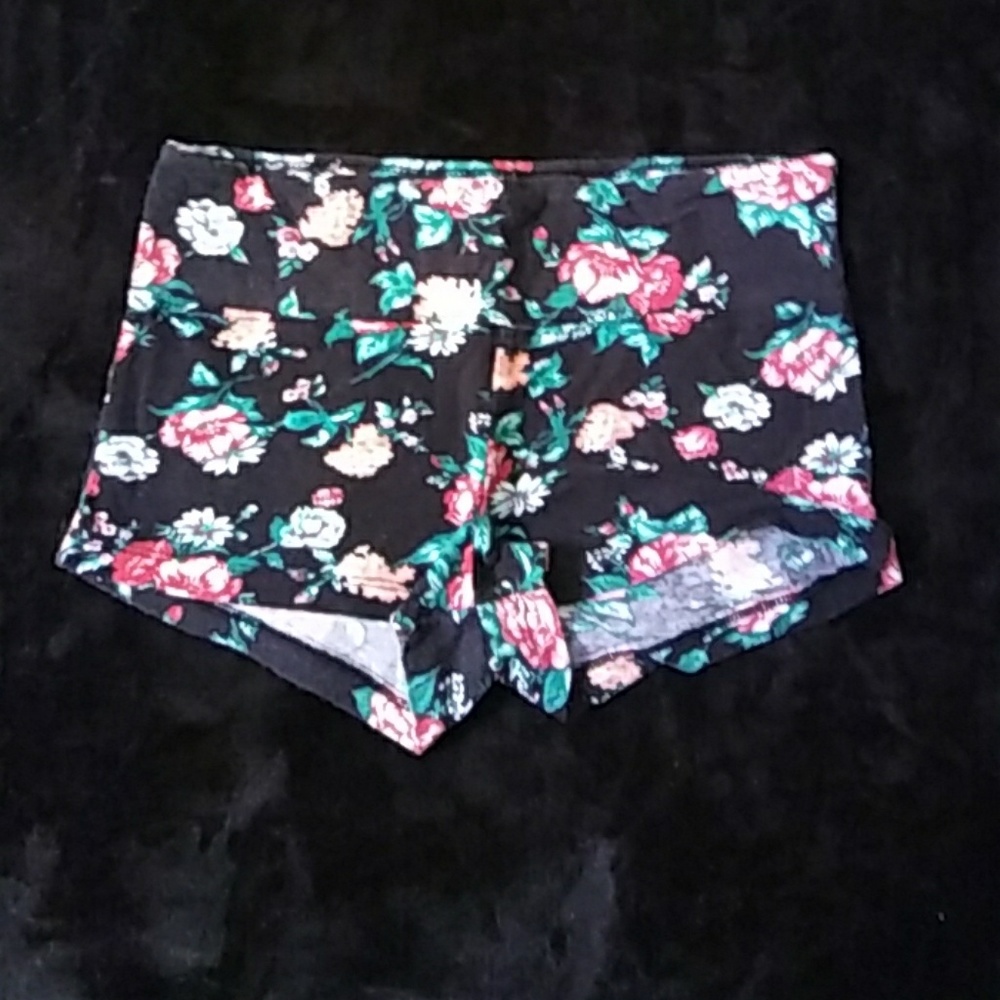 Cotton and spandex mini shorts