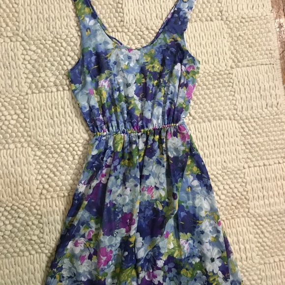 Sparkle & Fade Chiffon Floral Hi Lo Tank Dress - Picture 3 of 4