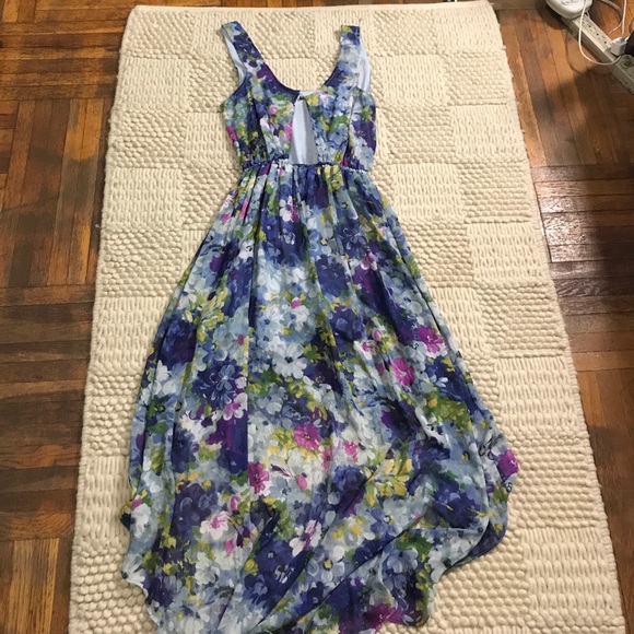 Sparkle & Fade Chiffon Floral Hi Lo Tank Dress - Picture 4 of 4