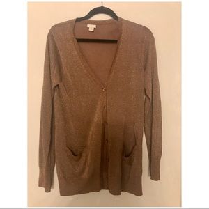 J crew sheer bronze rose gold cardigan M