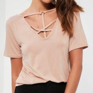 Blush / nude top with cage details!