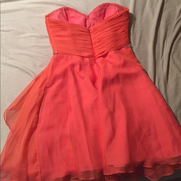 coral colored prom dress - Picture 3 of 3