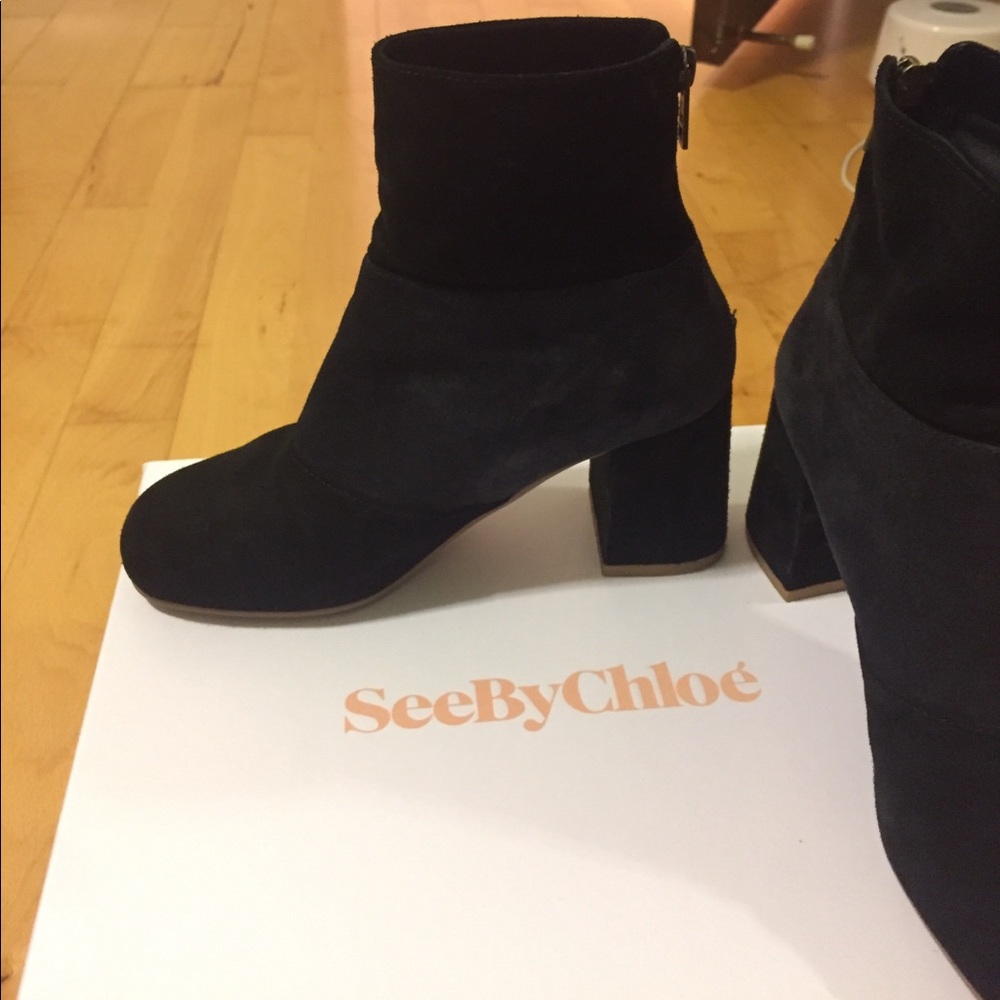 See By Chloe Suede Booties w/Box and Dust bag