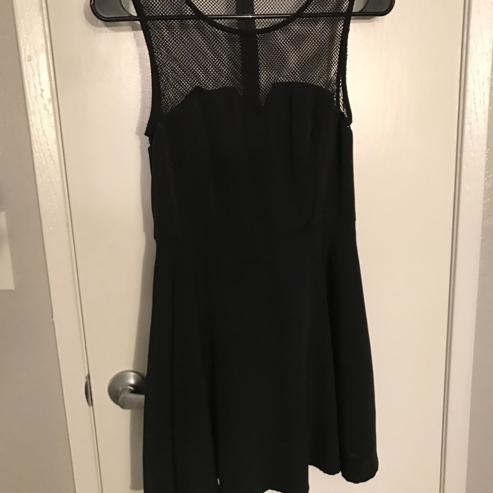 Black slated mesh top dress
