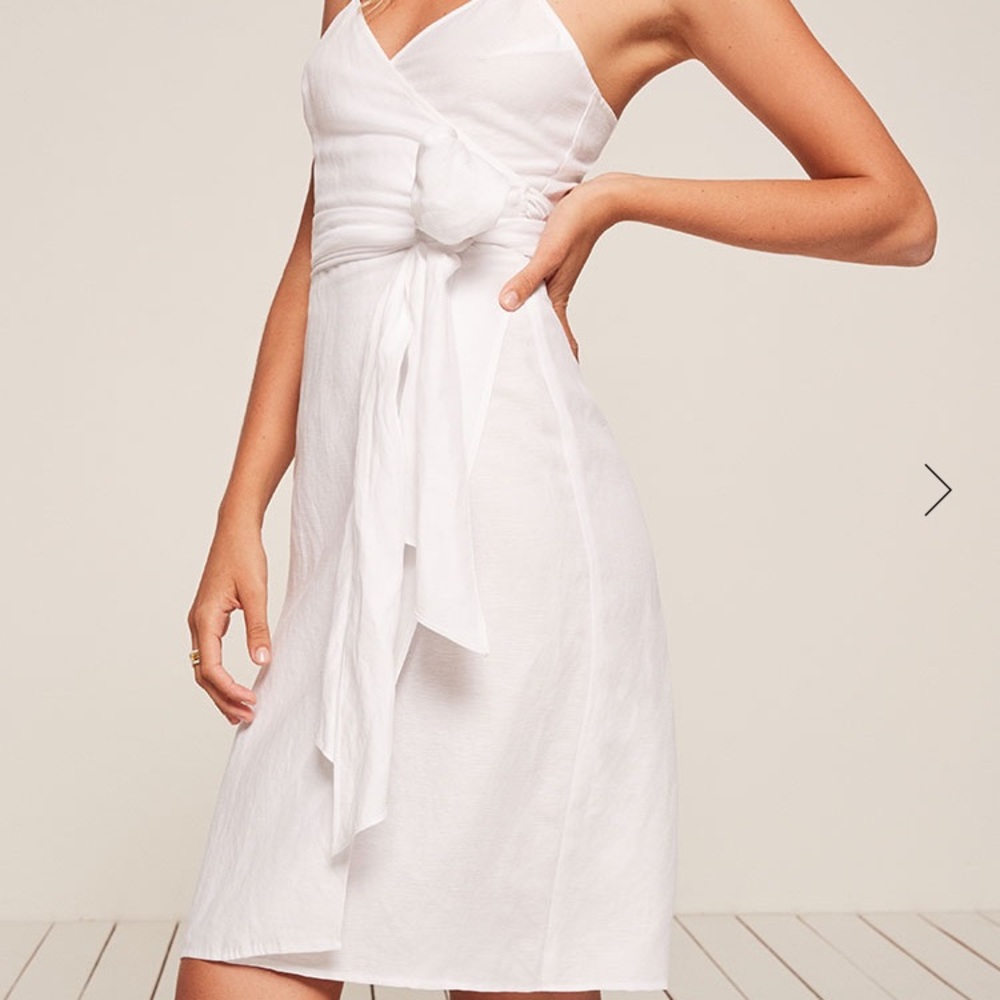 🍓SOLD🍓Reformation lucilia linen wrap dress - Picture 3 of 7