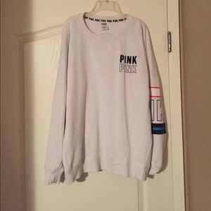white PINK long sleeve tee