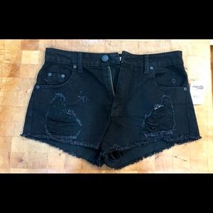 NWT Black destroyed denim Charlette Russe shorts