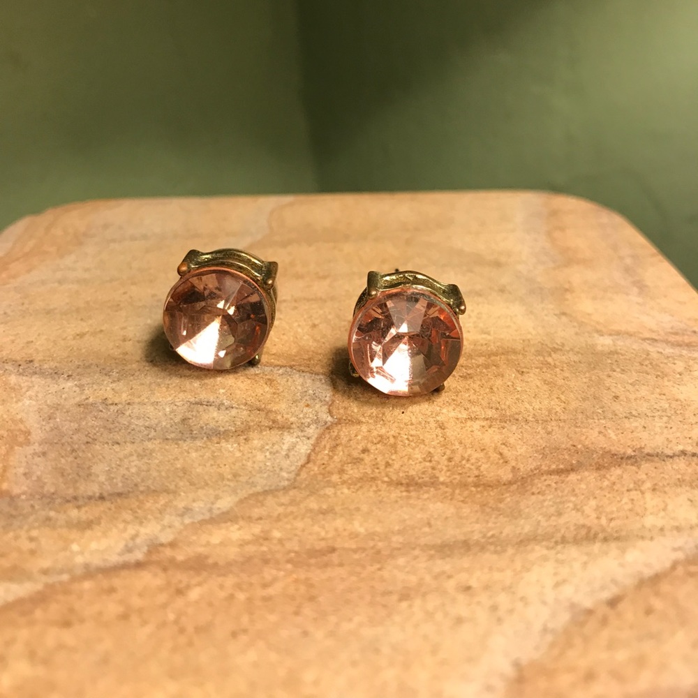 Pink stud earrings