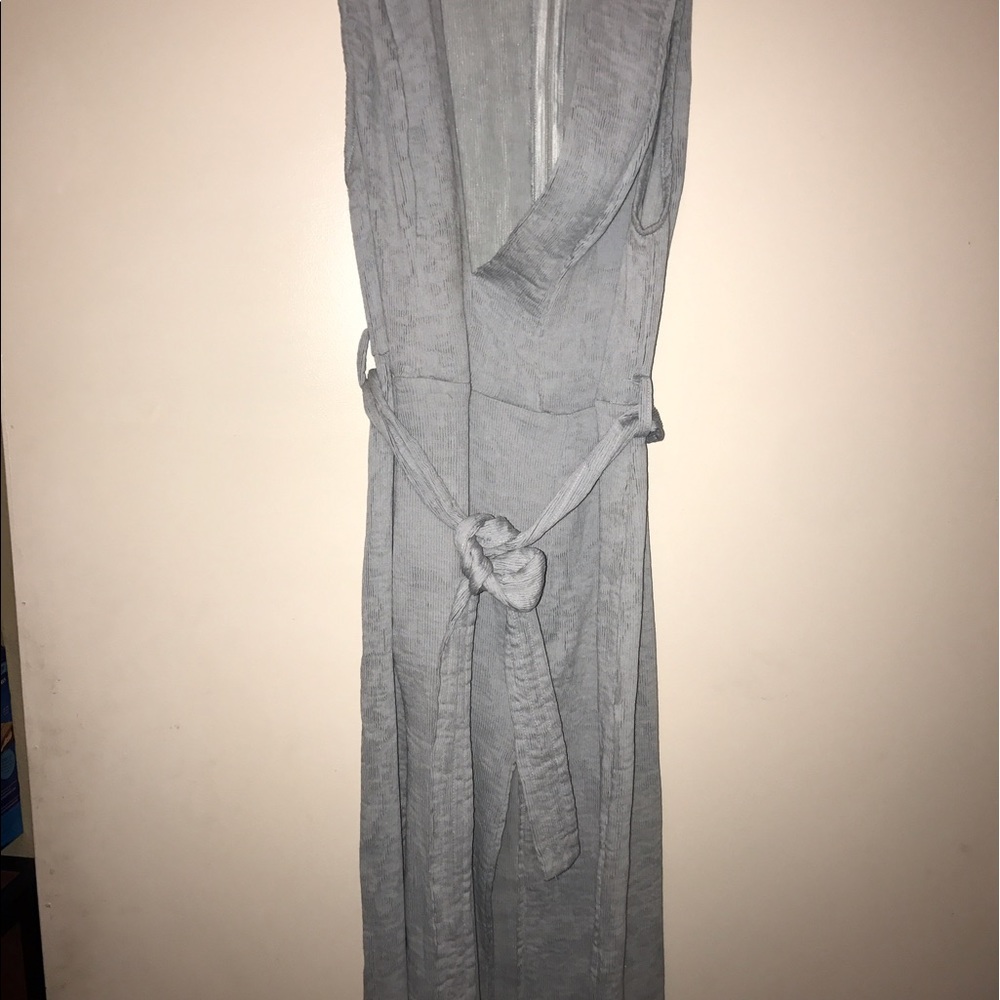 Long light blue tunic with splits