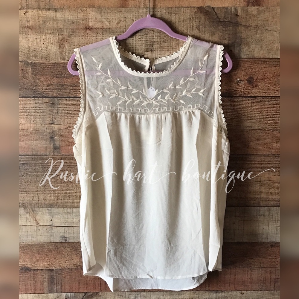 lace detail plus size tank