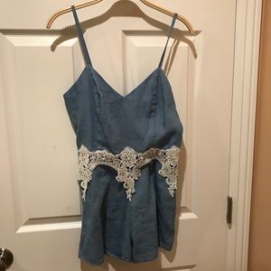Boohoo Crochet Trim Romper