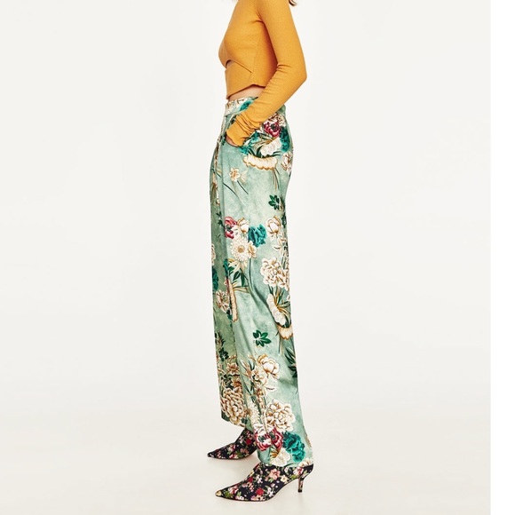 GORGEOUS ZARA NWT FLORAL PANTS TROUSERS PAJAMAS - Picture 4 of 8