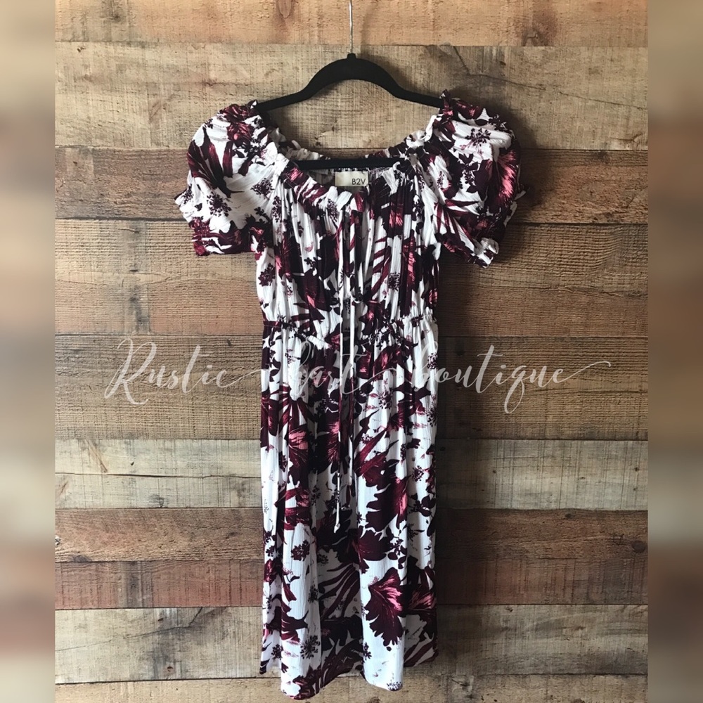 floral off the shoulder dress