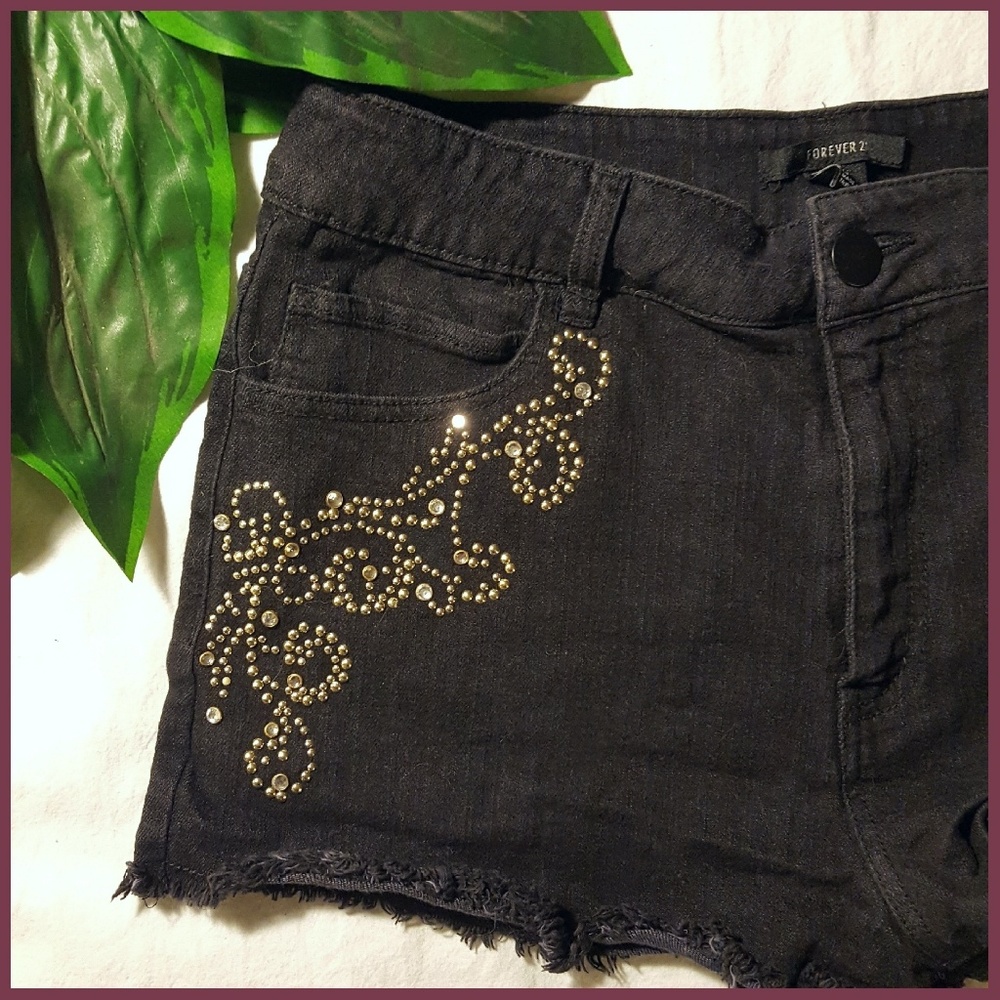 F21 | Black Jean Shorts