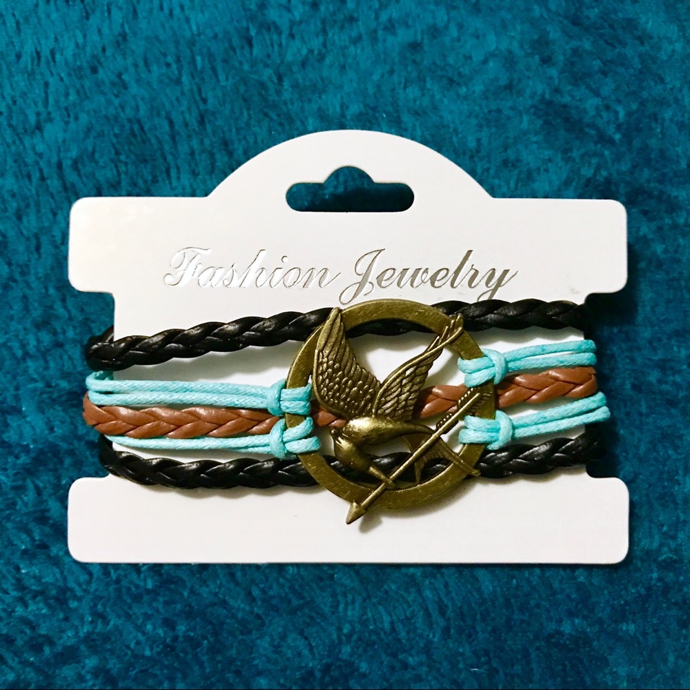 Mocking Jay Braided Leather Bracelet