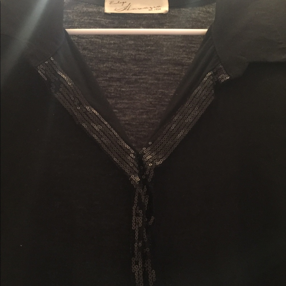Black Sequin Insert Top - image 1