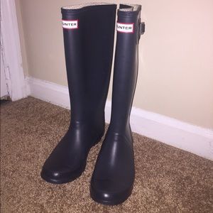 Navy Hunter "Original Tall Matte Rain Boots"