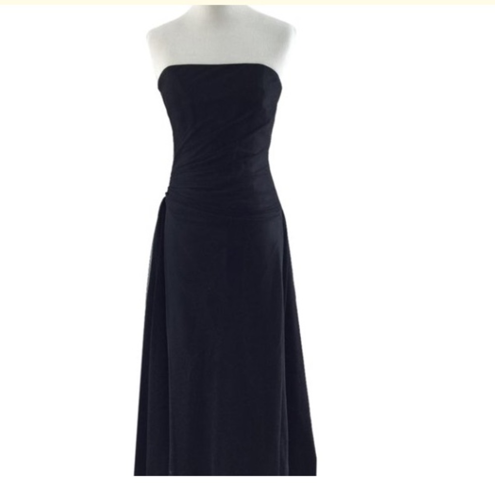 Vera Wang Elegant Maxi Strapless Black FormalDress