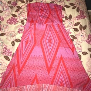 XS strapless waterfall dress