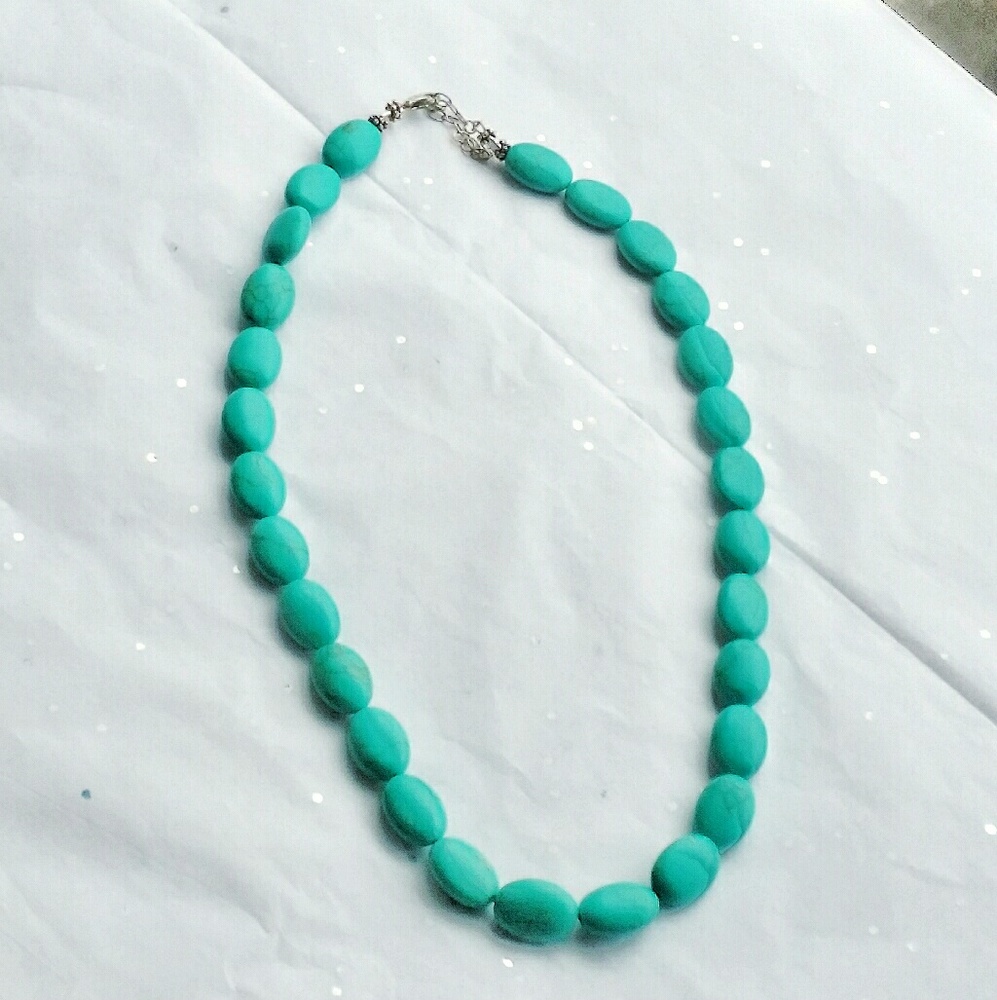 MACY'S FINE JEWELRY STERLING AND TURQUOISE CHOKER