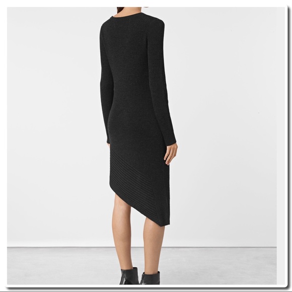 All Saints Keld Dress in Cinder Marl Black - Picture 2 of 7