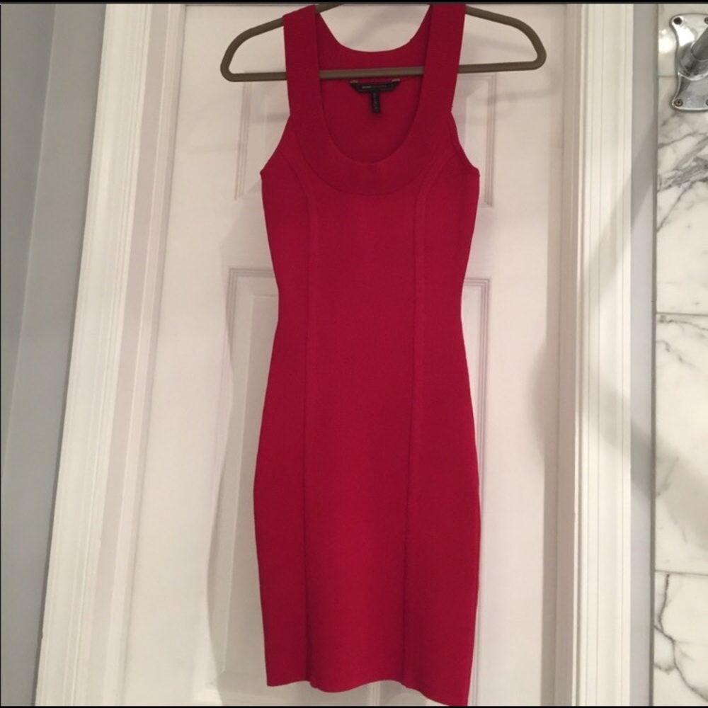 Red, BCBG dress