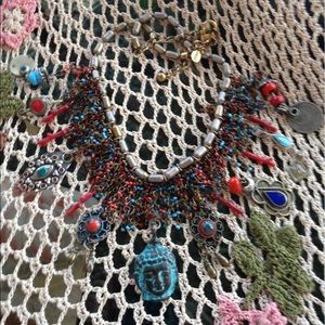 Buddha inspired necklace with Afghan Chas