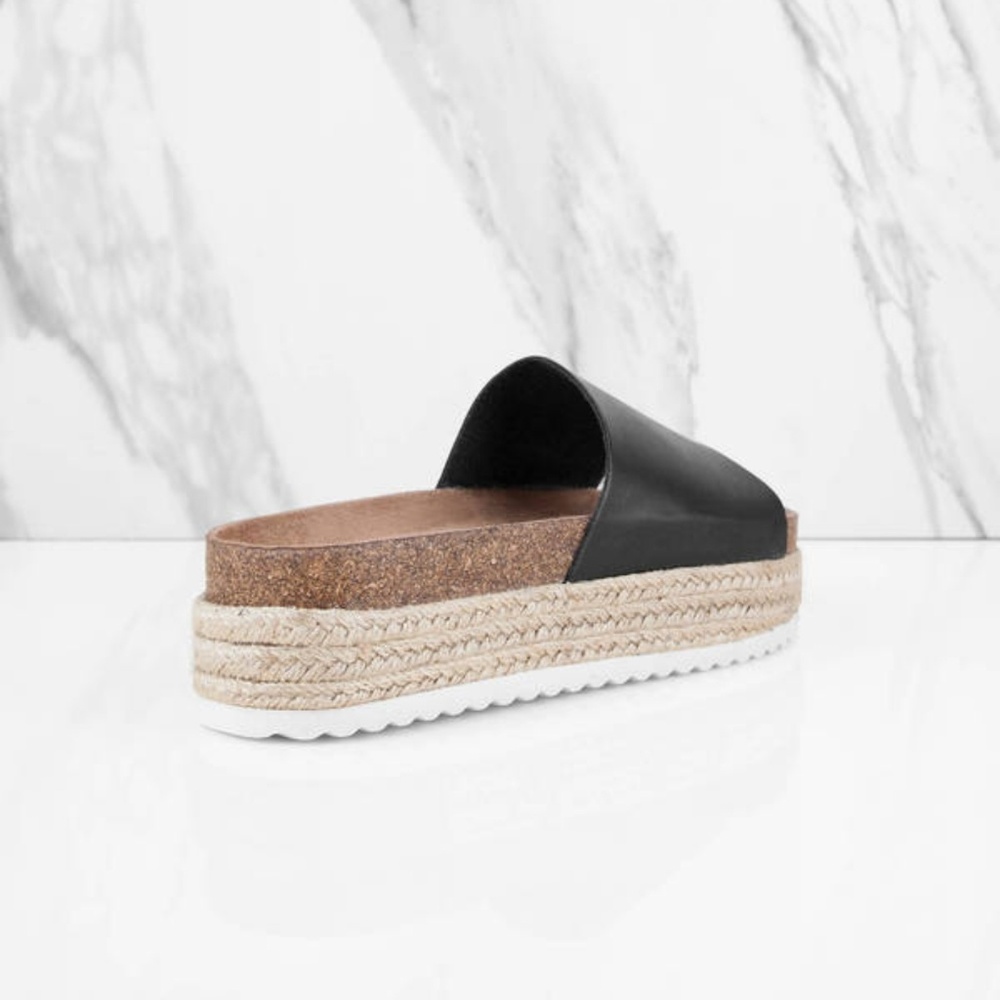 Geona Black Platform Slides